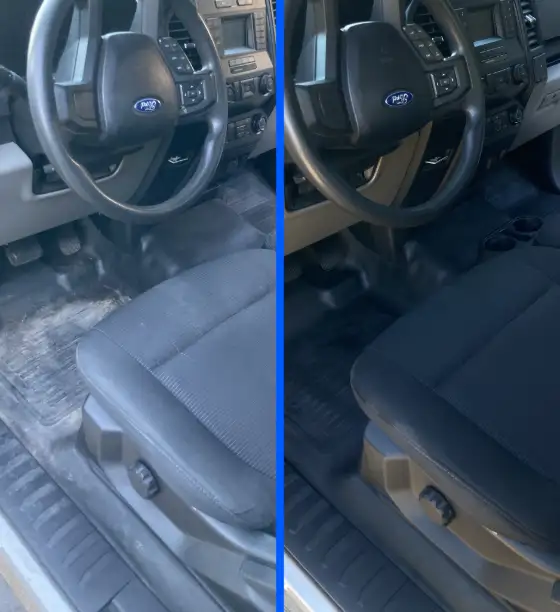 Driver area before and after