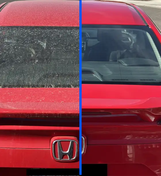 Exterior before and after